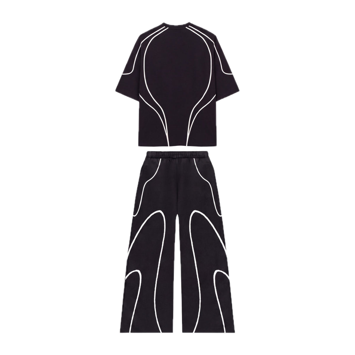 Piped Tee + Wide-Leg